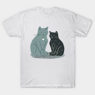 Grey and Black Cat T-Shirt